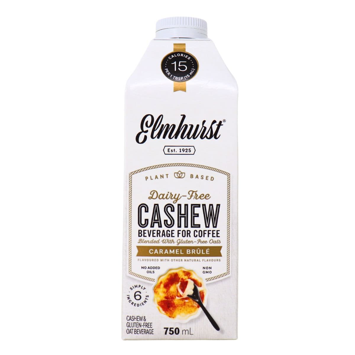 Elmhurst Plant-Based Cashew Beverage For Coffee Caramel Brûlée, 750ml