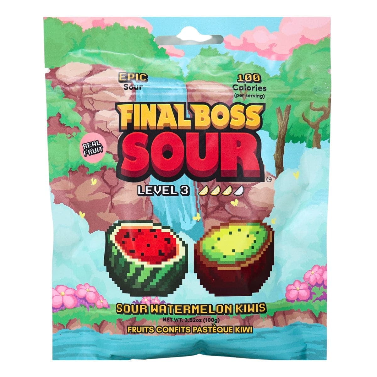 Final Boss Sour Real Fruit Level 3 Watermelon Kiwis, 100g