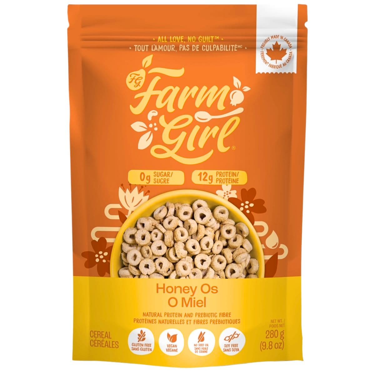 Farm Girl High-Protein Cereal Honey Os, 280 g