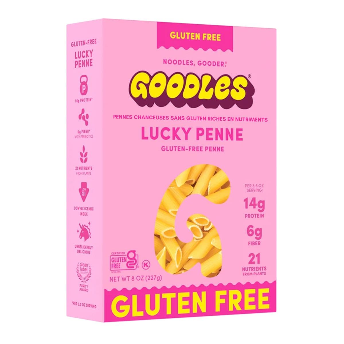 Goodles Noodles Nutrient-Packed Gluten-Free Penne Lucky Penne, 227g