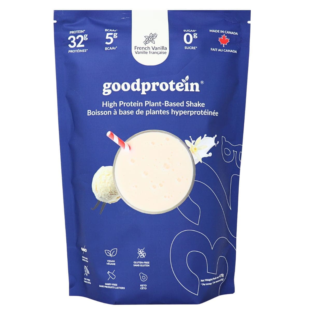 Good Protein All-In-One Shake Plant-Based Superfood Blend French Vanilla, 470g