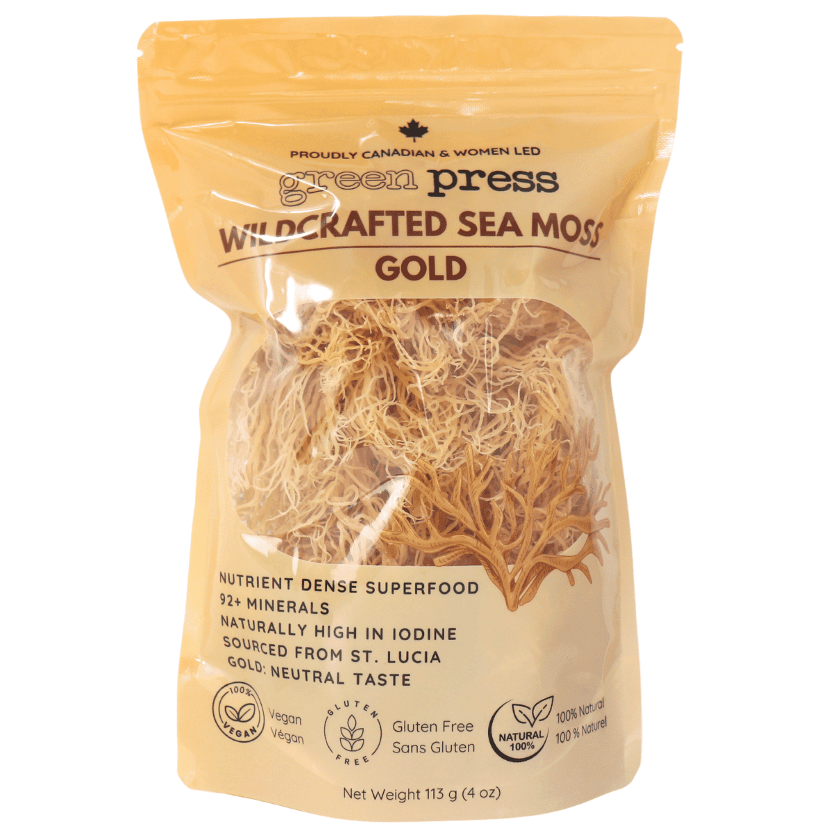 Green Press Wildcrafted Sea Moss Gold, 113 g