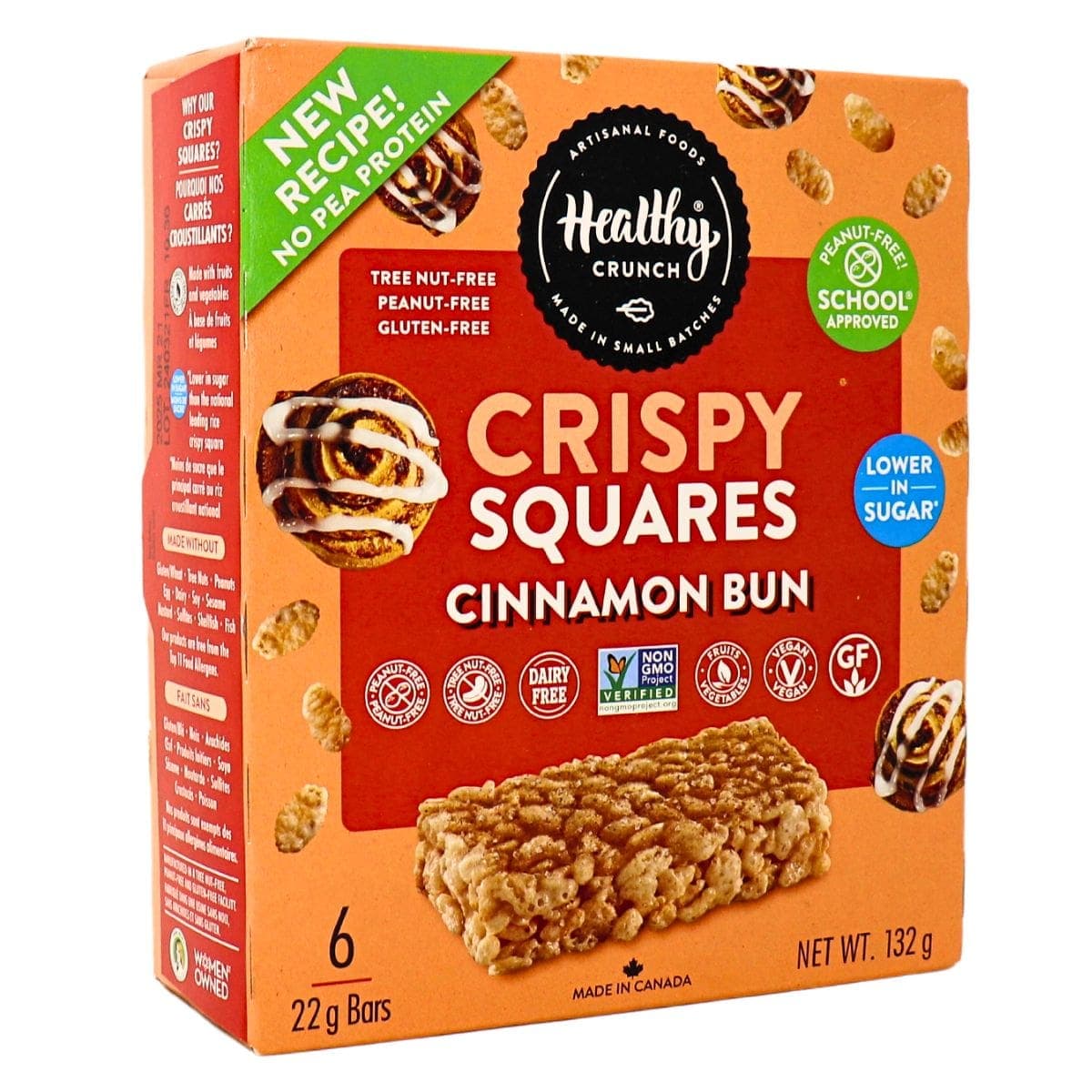 Healthy Crunch Crispy Square Cinnamon Bun, 6 Bars