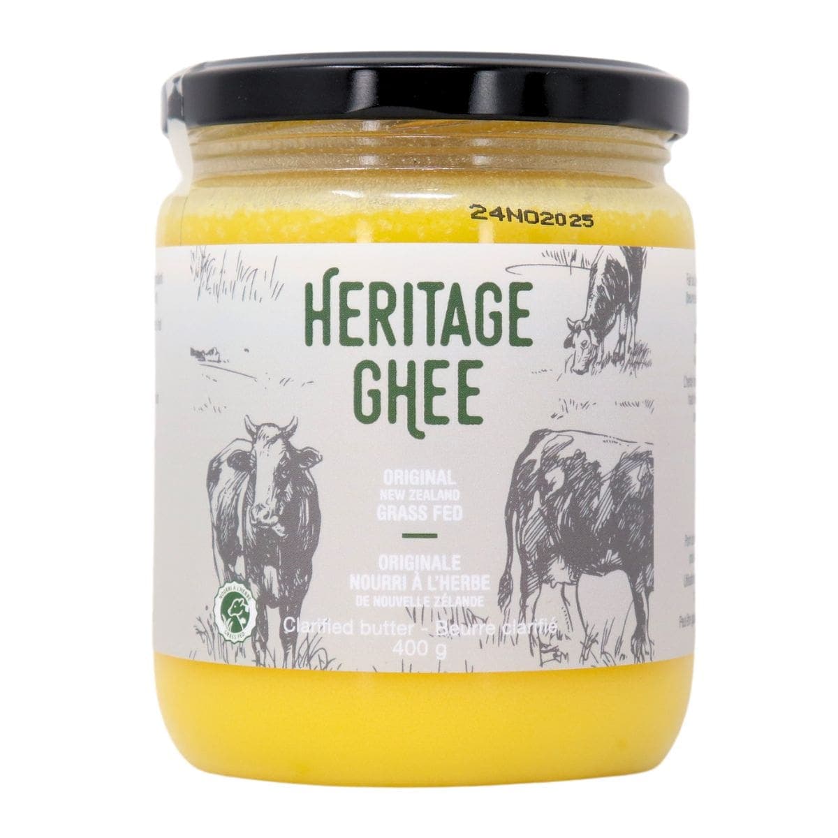 Heritage Ghee New Zealand Grass Fed Clarified Butter, 400g
