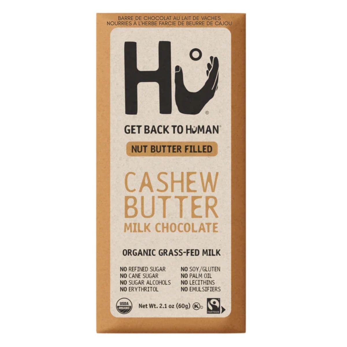 Hu Kitchen Grass-Fed Milk Chocolate Bar Filled Cashew Butter, 60g