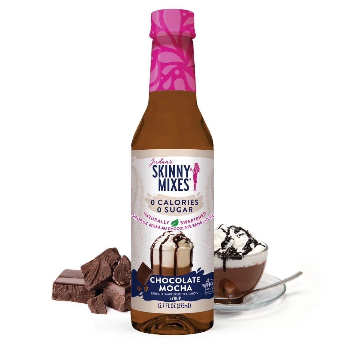 Jordan’s Skinny Syrups Naturally Sweetened Zero Sugar Zero Calorie Syrup Chocolate Mocha, 375ml