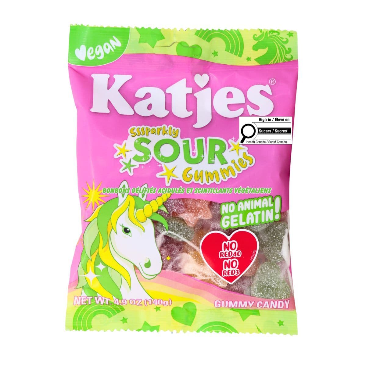 Katjes Vegan Sssparkly Sour Gummies, 140g