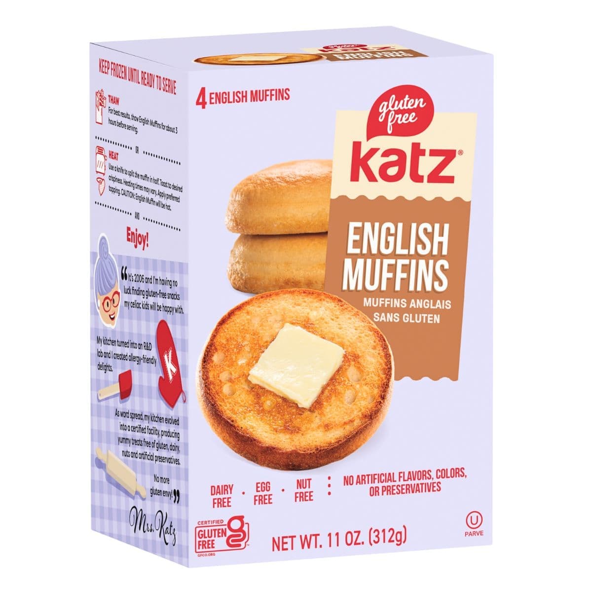 Katz Gluten-Free English Muffins, 312g