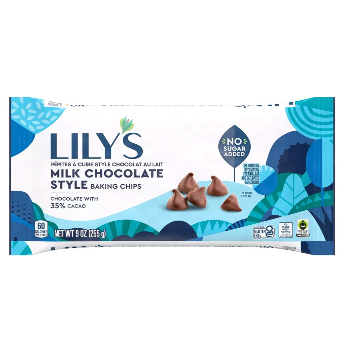 Lily's No Sugar Added Baking Chips Milk Chocolate Style, 255g