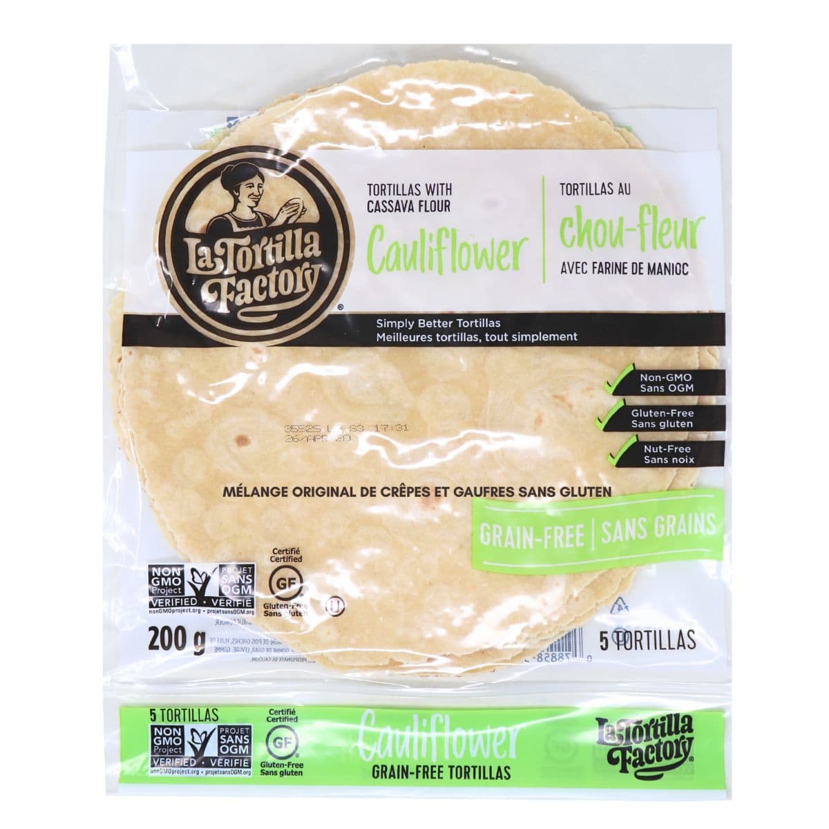 La Tortilla Factory 8” Cauliflower Tortillas, 5 Tortillas