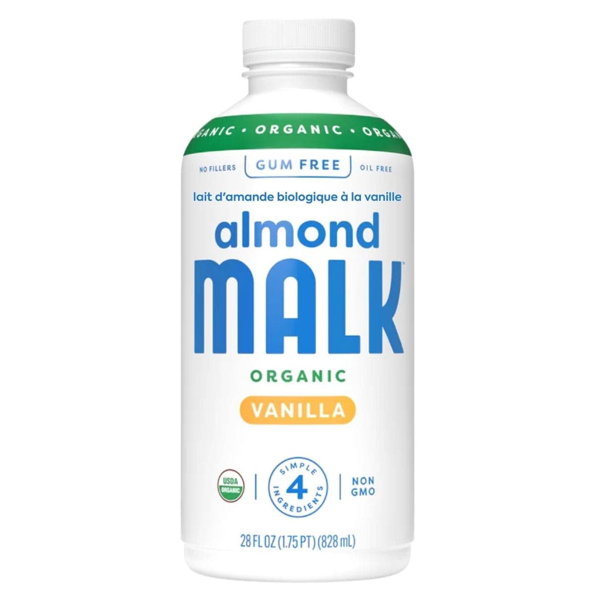 MALK Organic Almond Milk Vanilla, 828mL