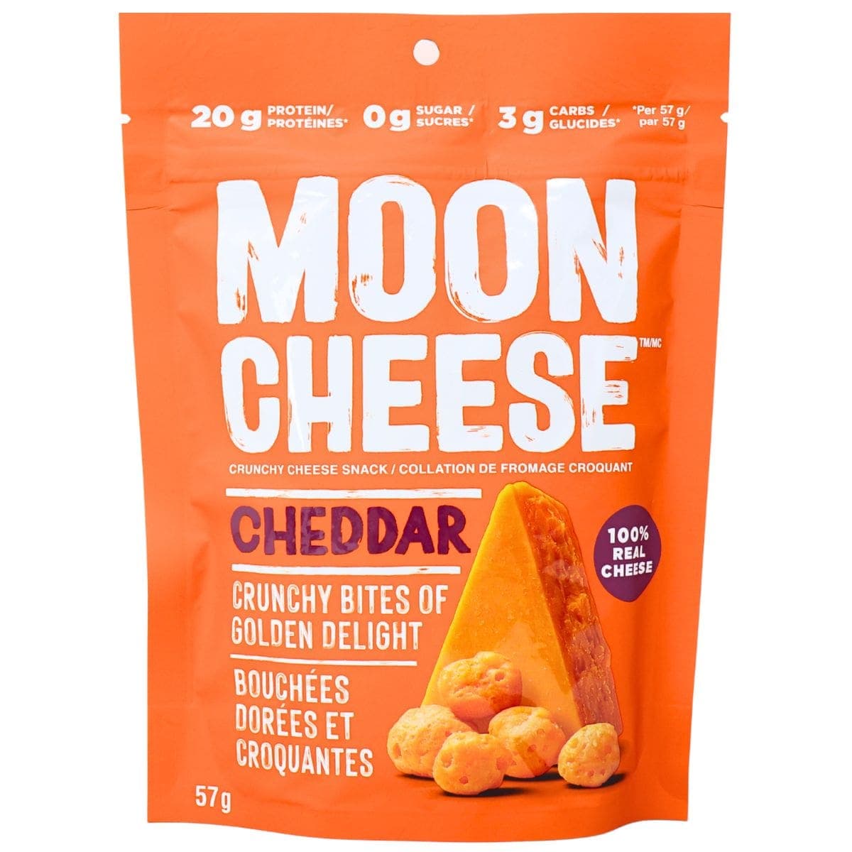 Moon Cheese Crunchy Cheese Snack Cheddar, 57g