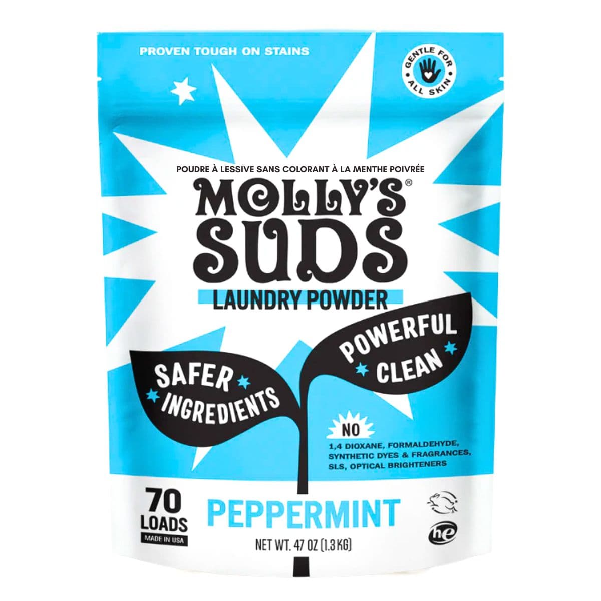 Molly's Suds Dye-Free Laundry Powder Peppermint, 70 Loads