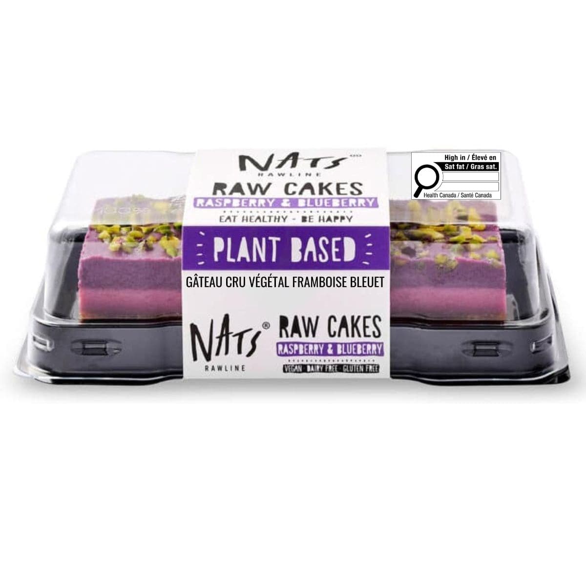 Nats Rawline Plant-Based Raw Cakes Raspberry & Blueberry, 130 g