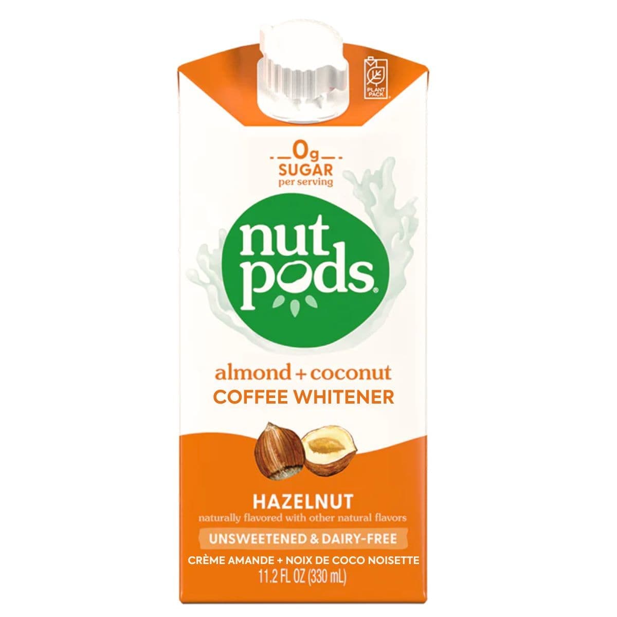 Nutpods Unsweetened & Dairy-Free Almond + Coconut Creamer Hazelnut, 330mL