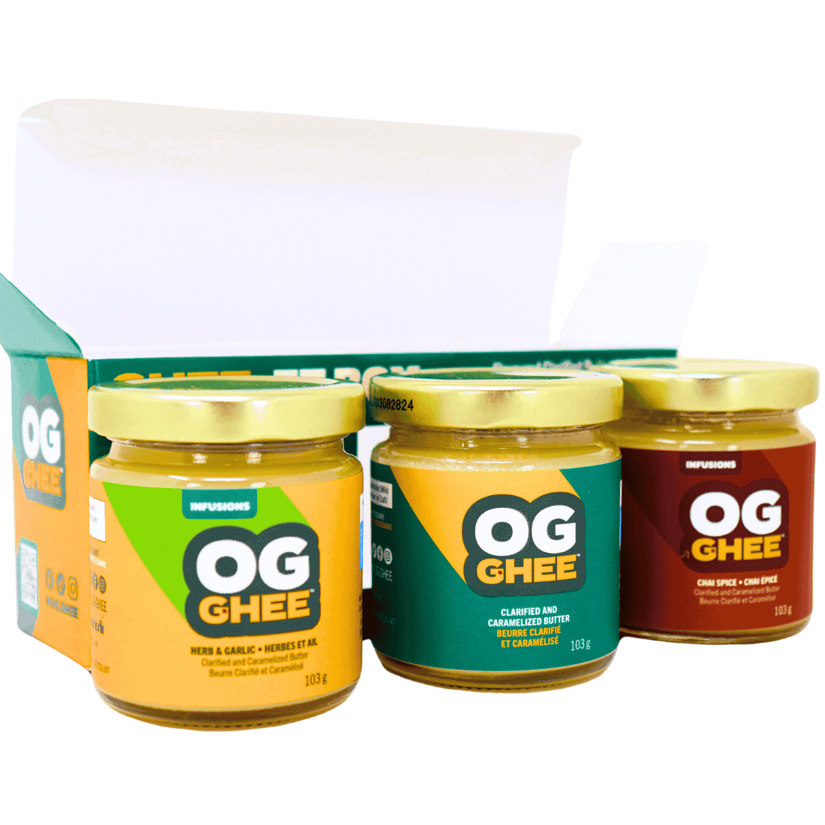 OG Ghee-FT Box Flavoured Clarified Butter Variety Pack & Gift Box, 3 Pack