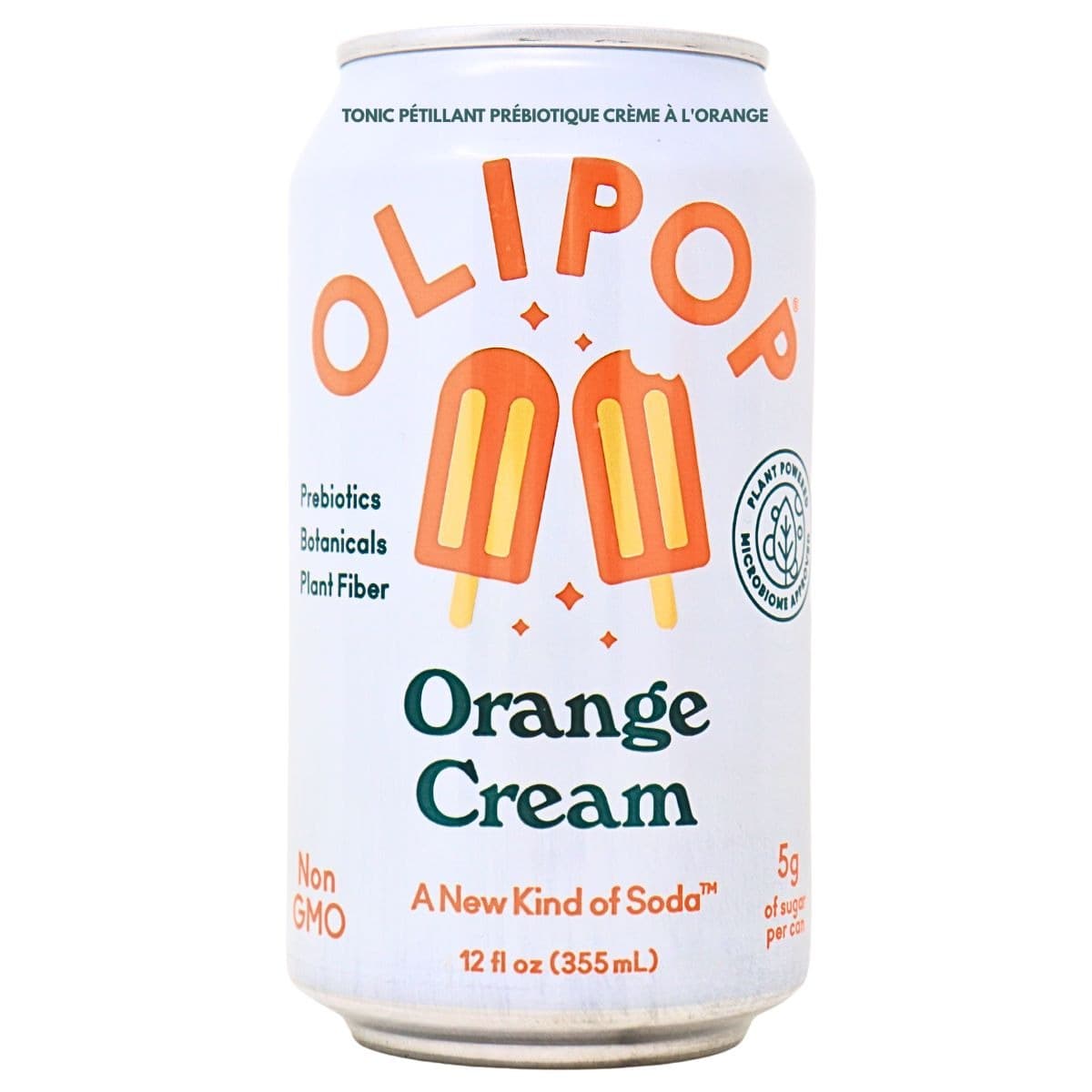 OLIPOP Low Sugar Prebiotic Sparkling Tonic Orange Cream, 355mL