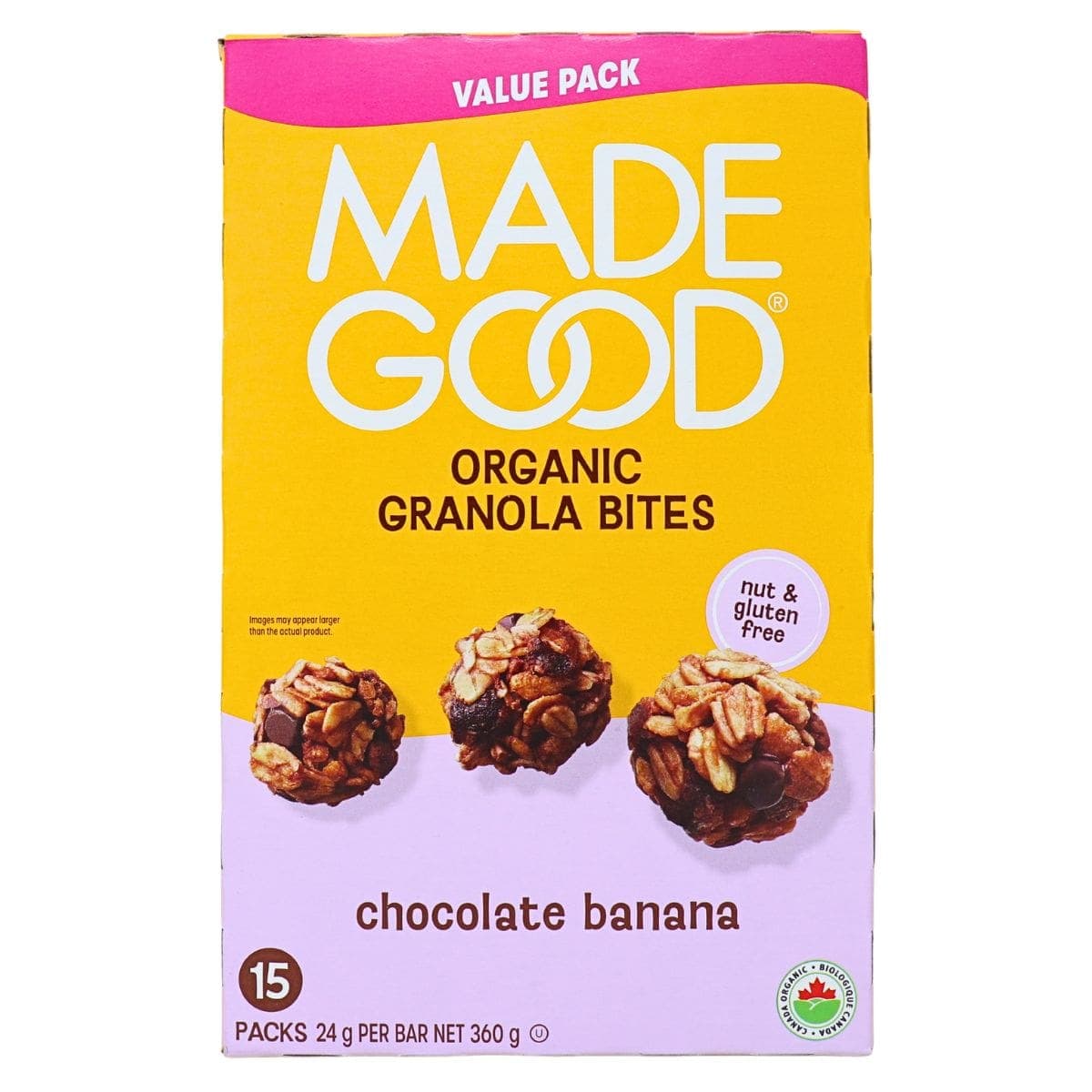 MadeGood Allergen-Free & Organic Granola Bites Chocolate Banana, 15 Packs