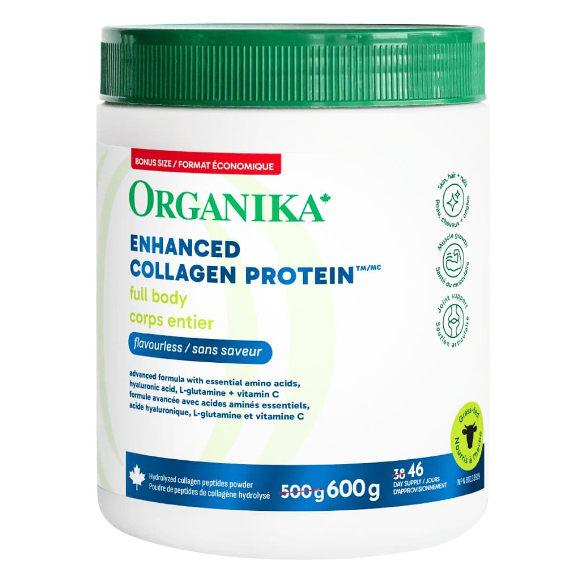 Organika Enhanced Collagen Full Body Protein, 600g