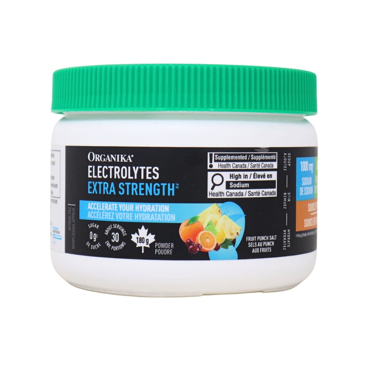 Organika Sugar-Free Electrolytes Extra Strength Fruit Punch, 180g