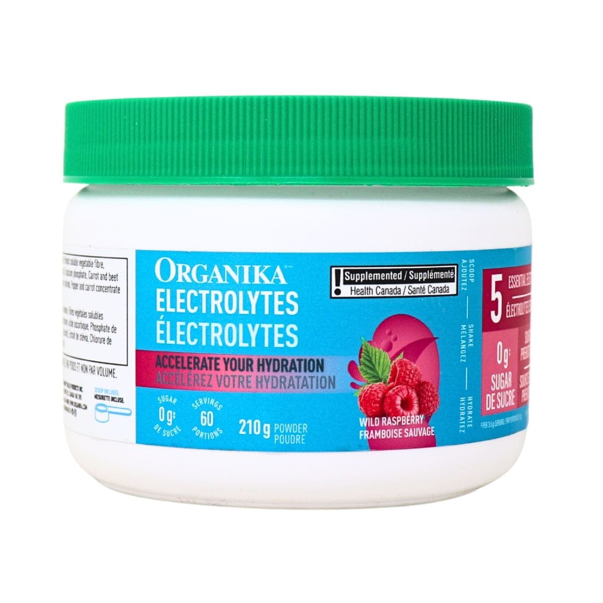 Organika Sugar-Free Electrolytes Powder Wild Raspberry, 60 Servings