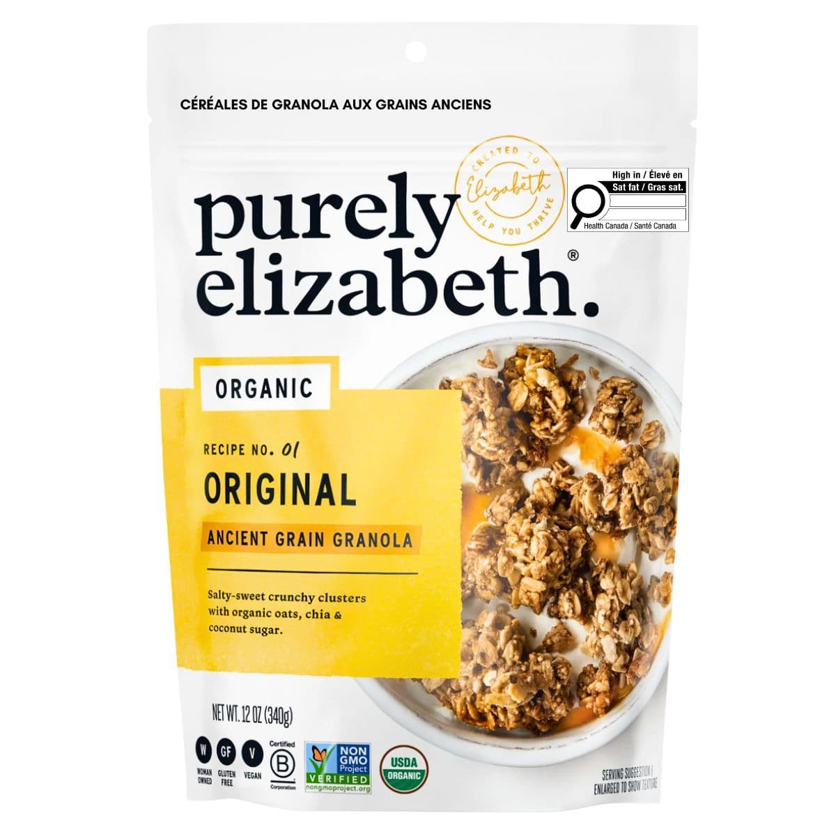 Purely Elizabeth Ancient Grain Granola Cereal, 340g