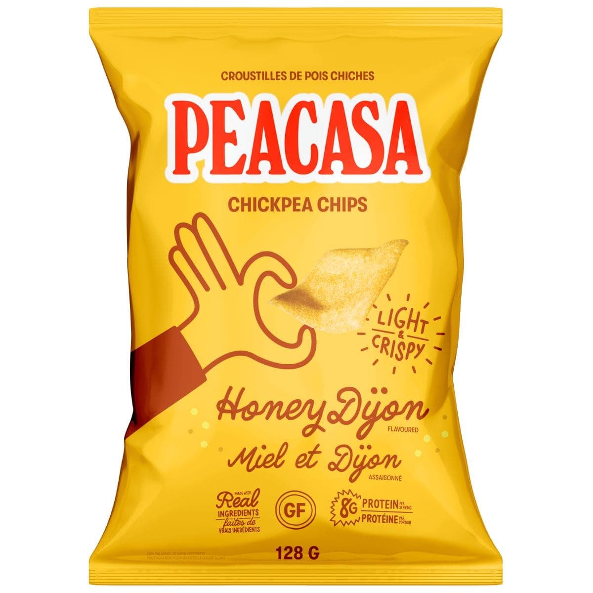 PEACASA High Protein Chickpea Chips Honey Dijon, 128g