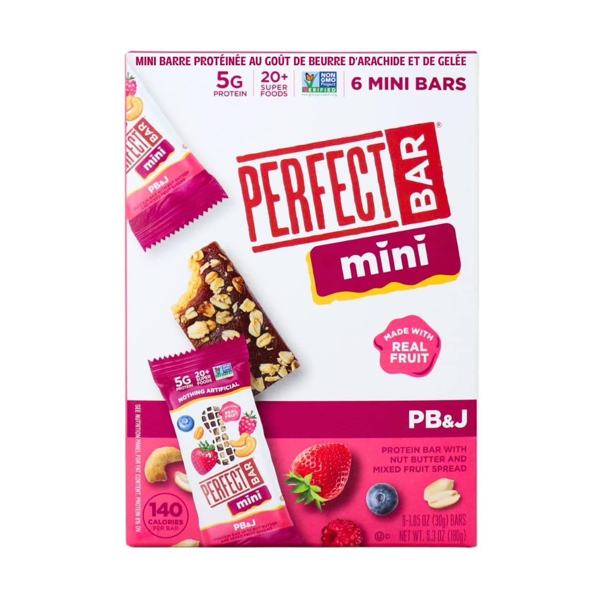Perfect Bar Mini Protein Bar PB & J, 6 Pack