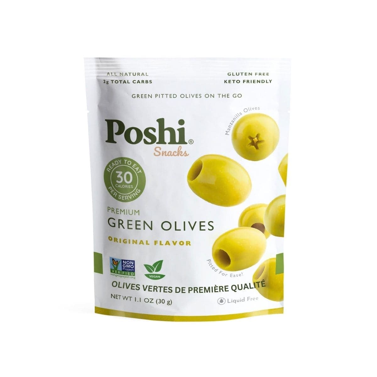 Poshi Premium Green Olives, 30g