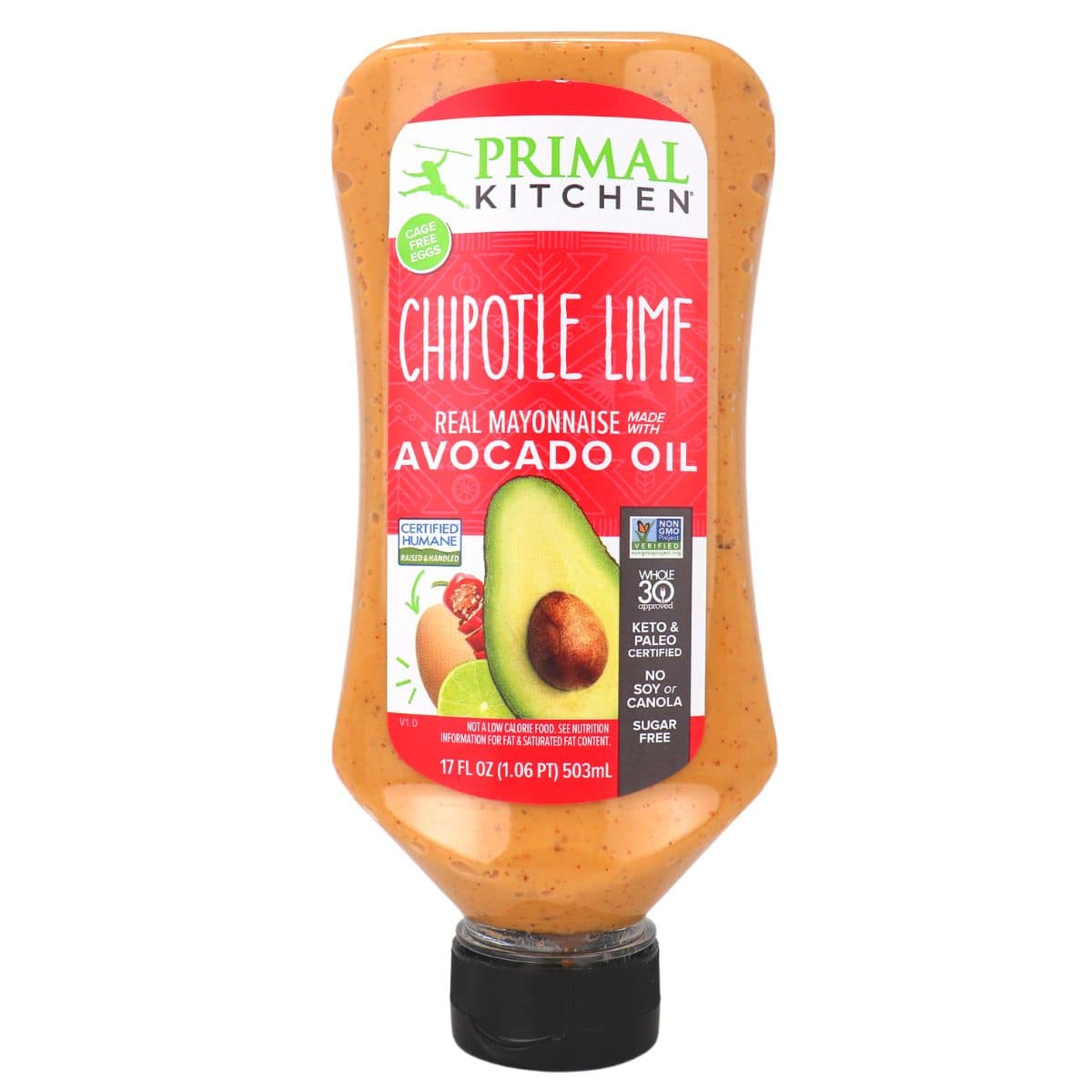 Primal Kitchen Squeeze Chipotle Lime Mayonnaise With Avocado Oil, 502mL
