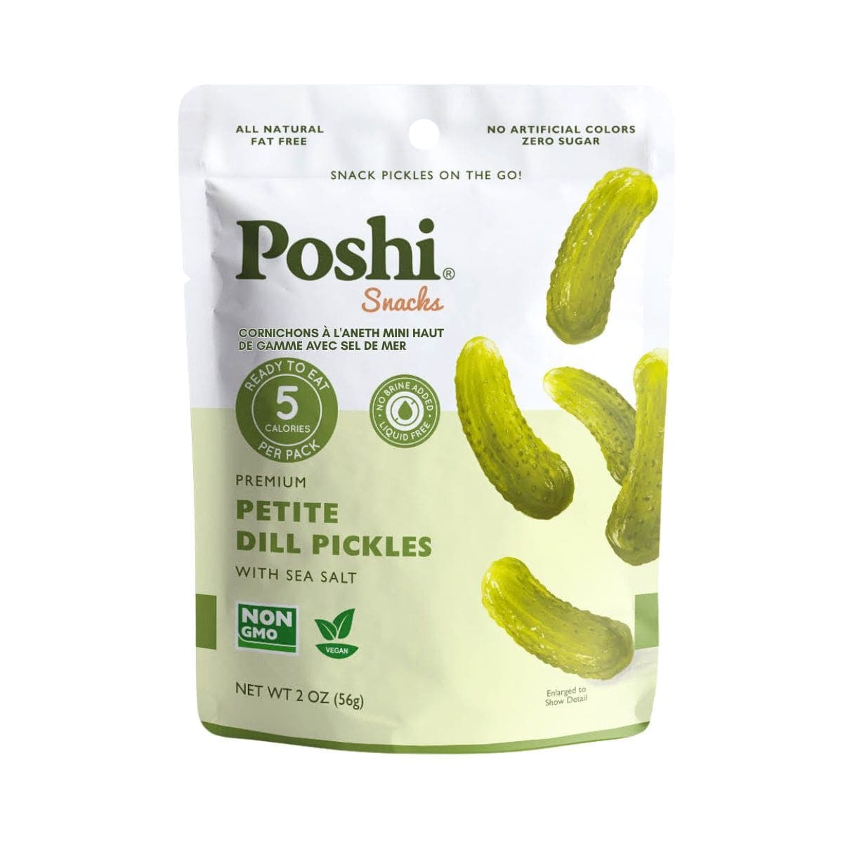 Poshi Premium Petite Dill Pickles with Sea Salt, 56g