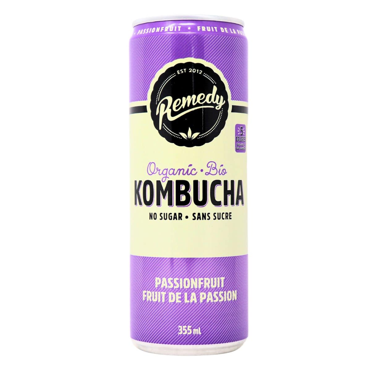 Remedy Organic No Sugar Kombucha Passionfruit, 355ml