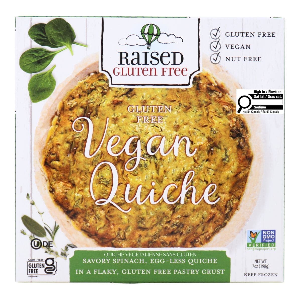 Raised Gluten-Free Vegan Quiche, 198 g
