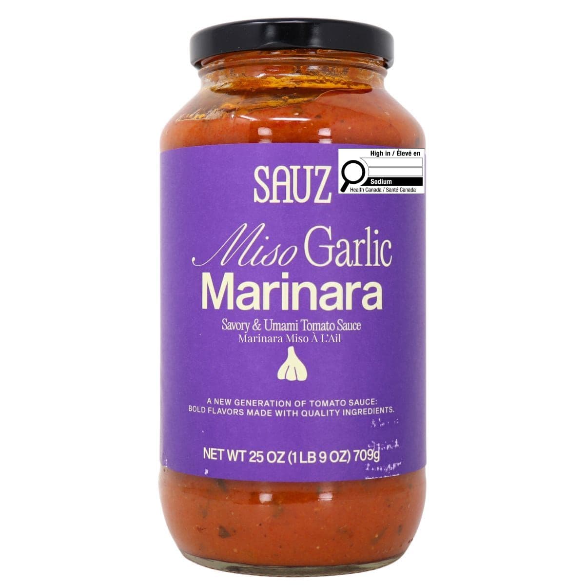Sauz Savoury & Umami Tomato Sauce Miso Garlic Marinara, 709g