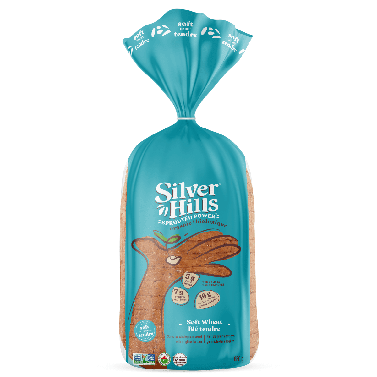 Silver Hills Organic Sprouted Whole Grain Bread Soft Wheat, 680g