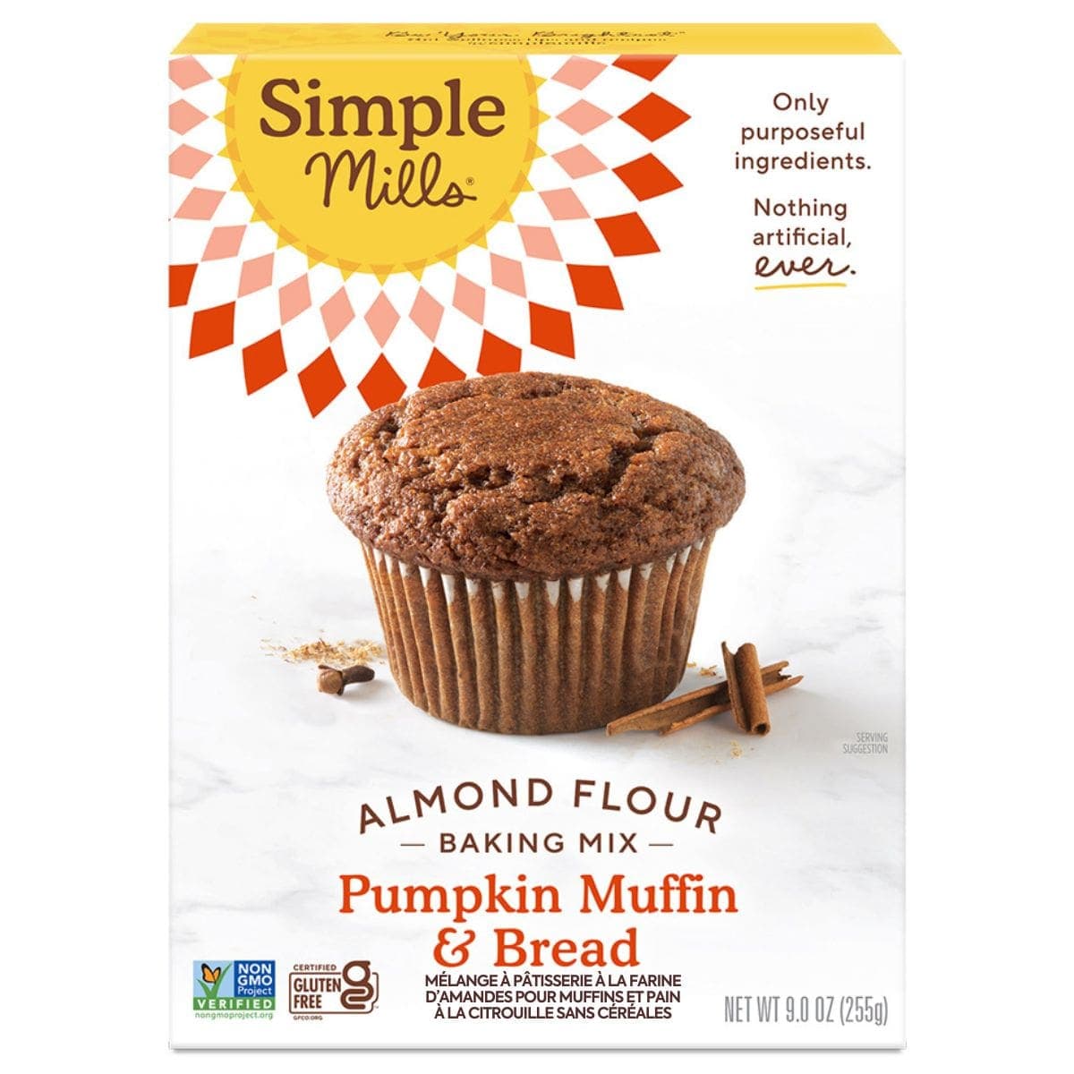 Simple Mills Grain-Free Almond Flour Baking Mix Pumpkin Muffin & Bread, 255g