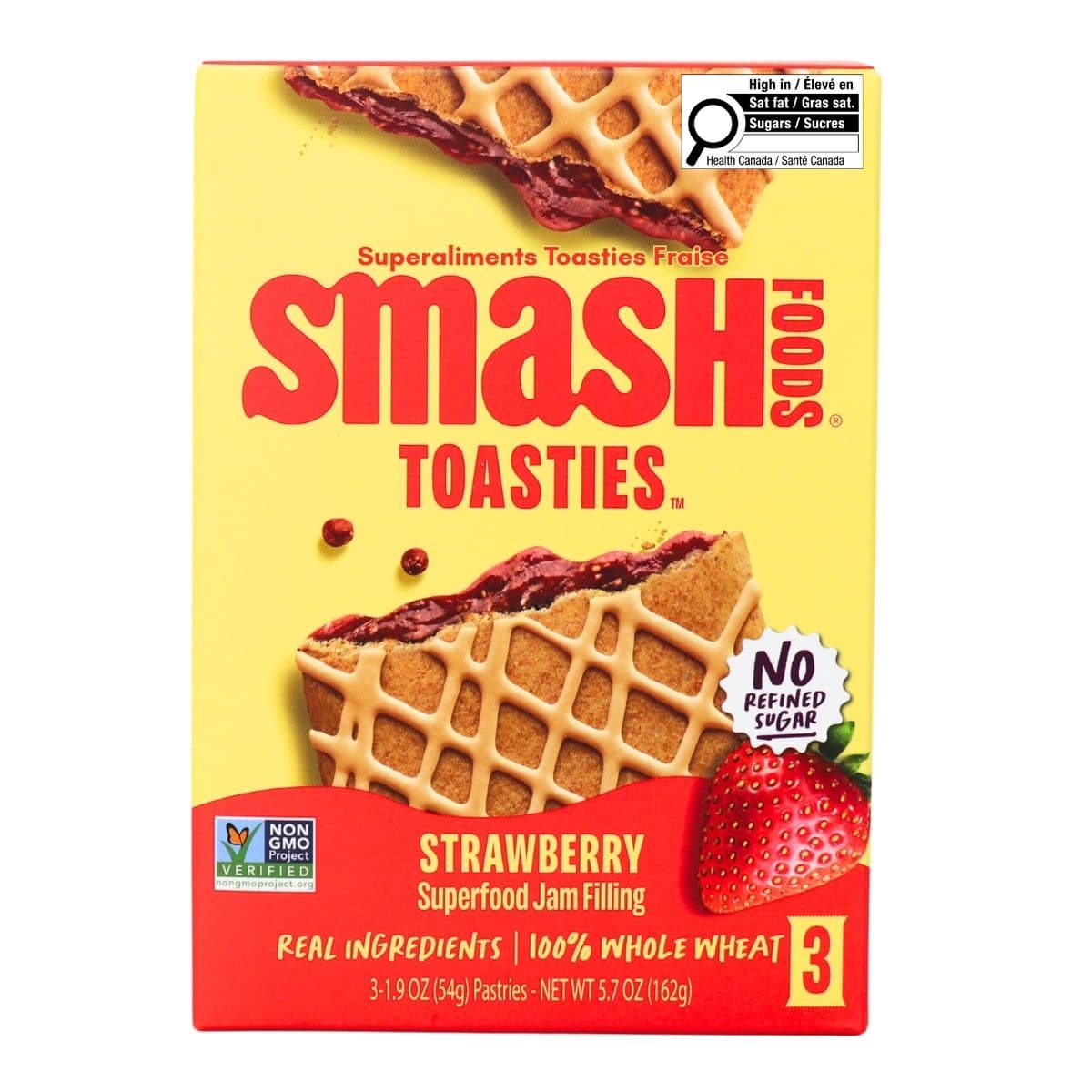 Smash Foods Superfood Toasties Strawberry, 3 Pack