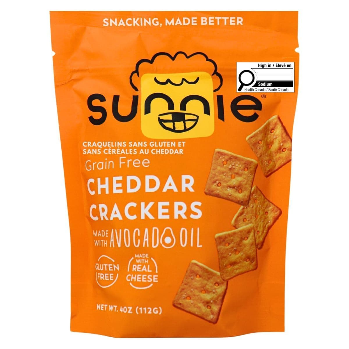 Sunnie Snacks Gluten-Free Grain Free Crackers Cheddar, 112g