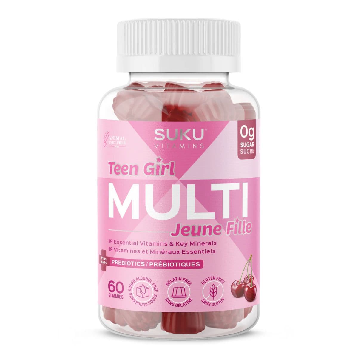SUKU Vitamins Sugar-Free Gummies Teen Girl Total Multi, 60 Gummies