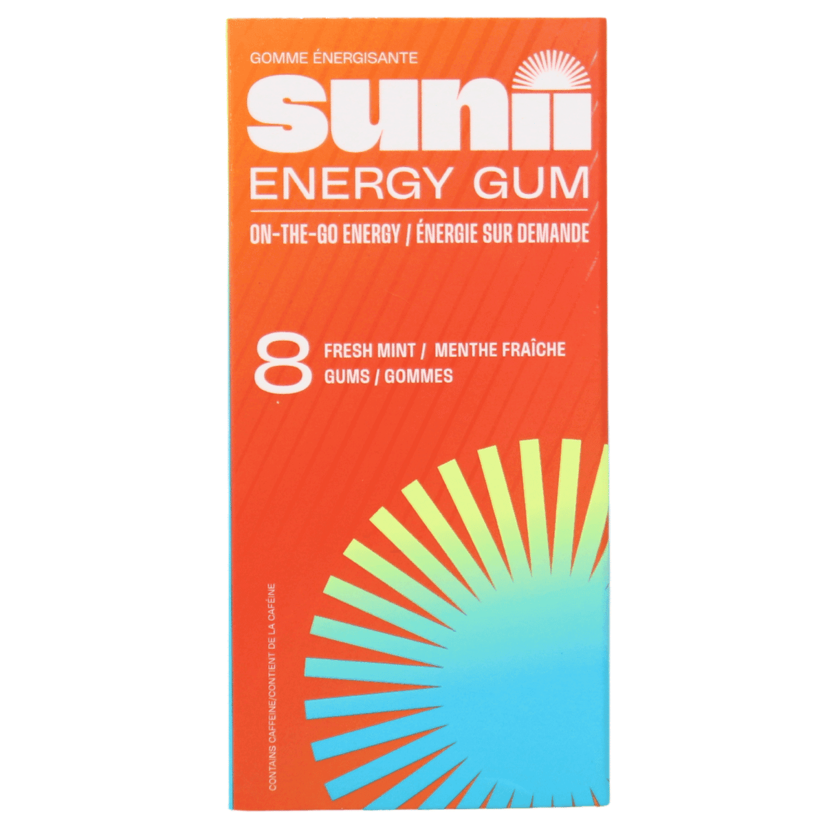 Sunii Energy Gum On-The-Go Energy Fresh Mint, 8 Pieces