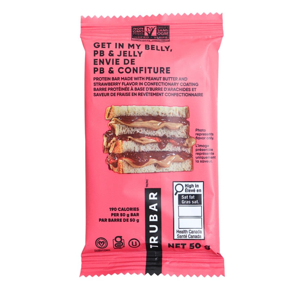 TRUBAR Plant-Based Snack Bar Get In My Belly PB & Jelly, 50g