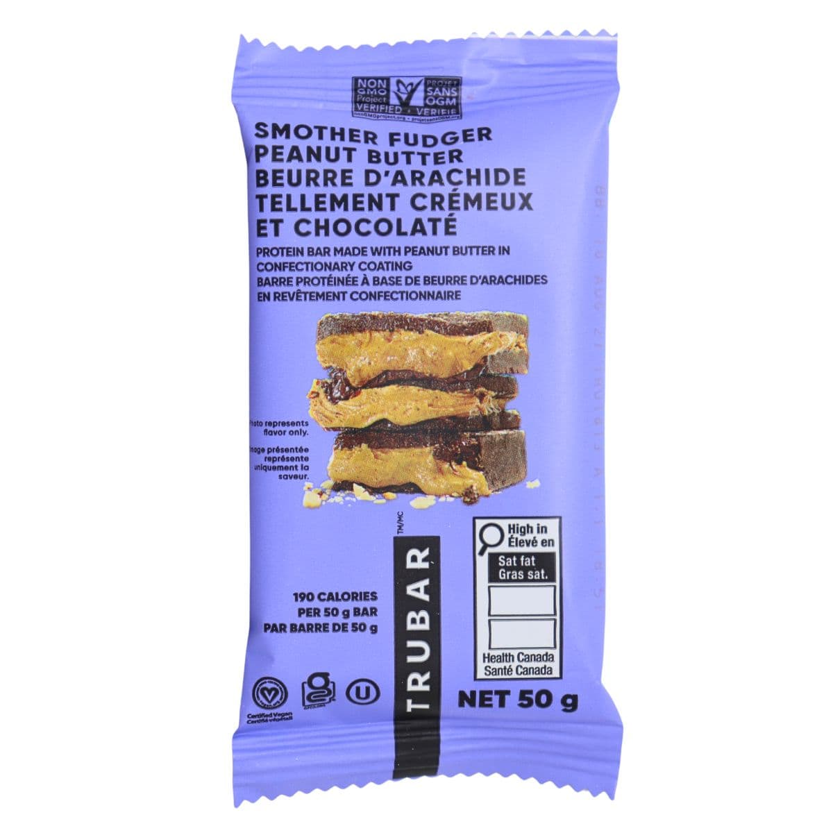 TRUBAR Plant-Based Snack Bar Smother Fudger Peanut Butter, 50g