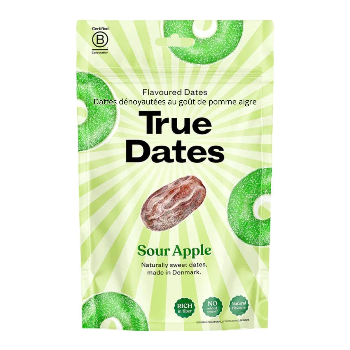 True Dates Flavoured Date Snacks Sour Apple, 100g
