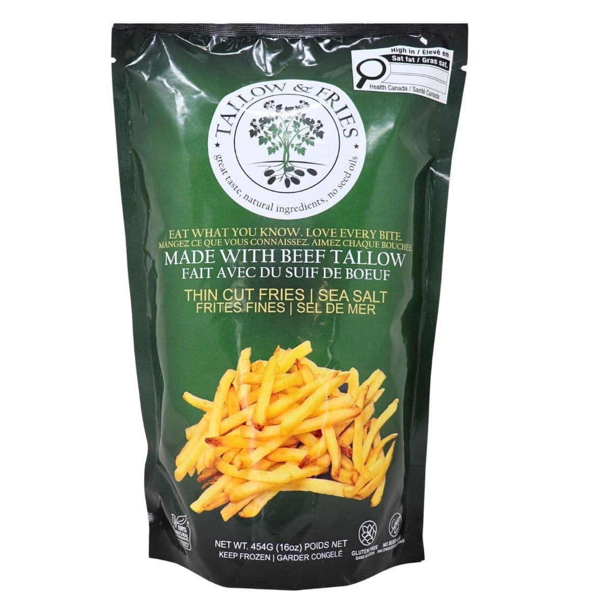 Tallow & Fries Beef Tallow Thin Cut Fries with Sea Salt, 454 g