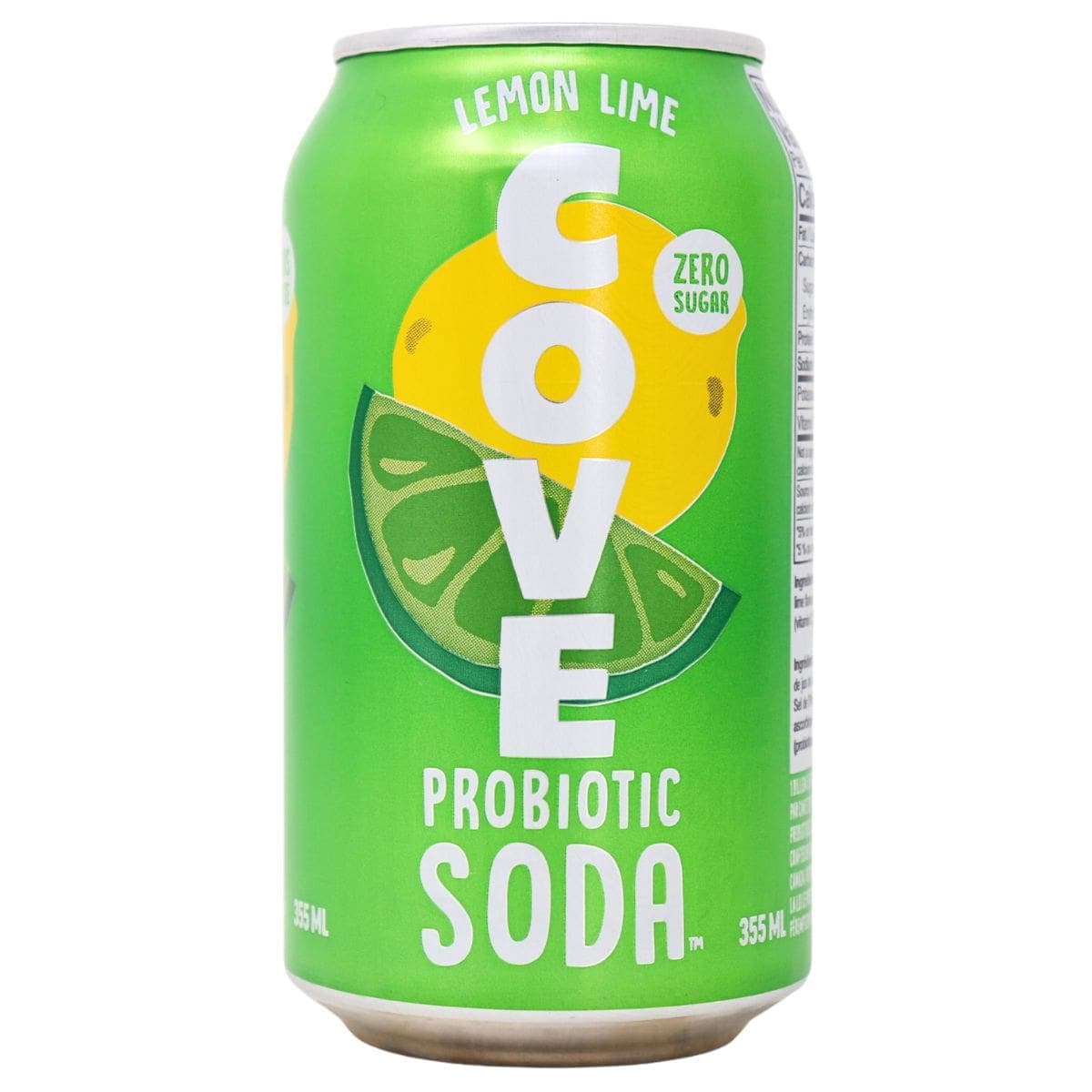 Cove Zero Sugar Probiotic Soda Lemon Lime, 355ml