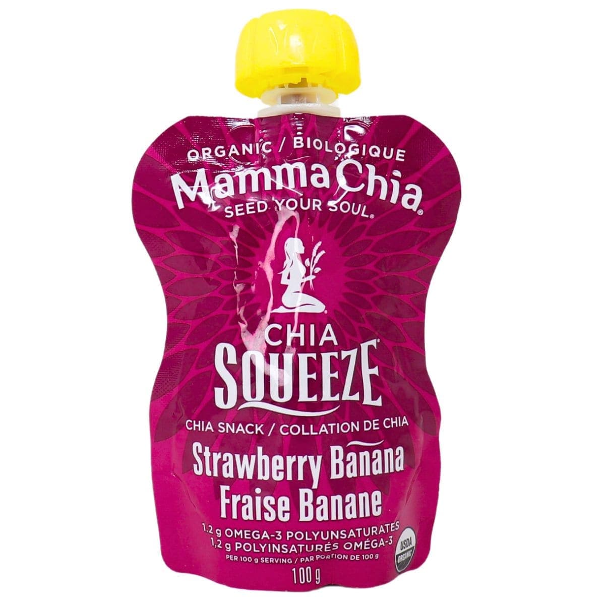 Mamma Chia Organic Chia Squeeze Strawberry Banana, 100g