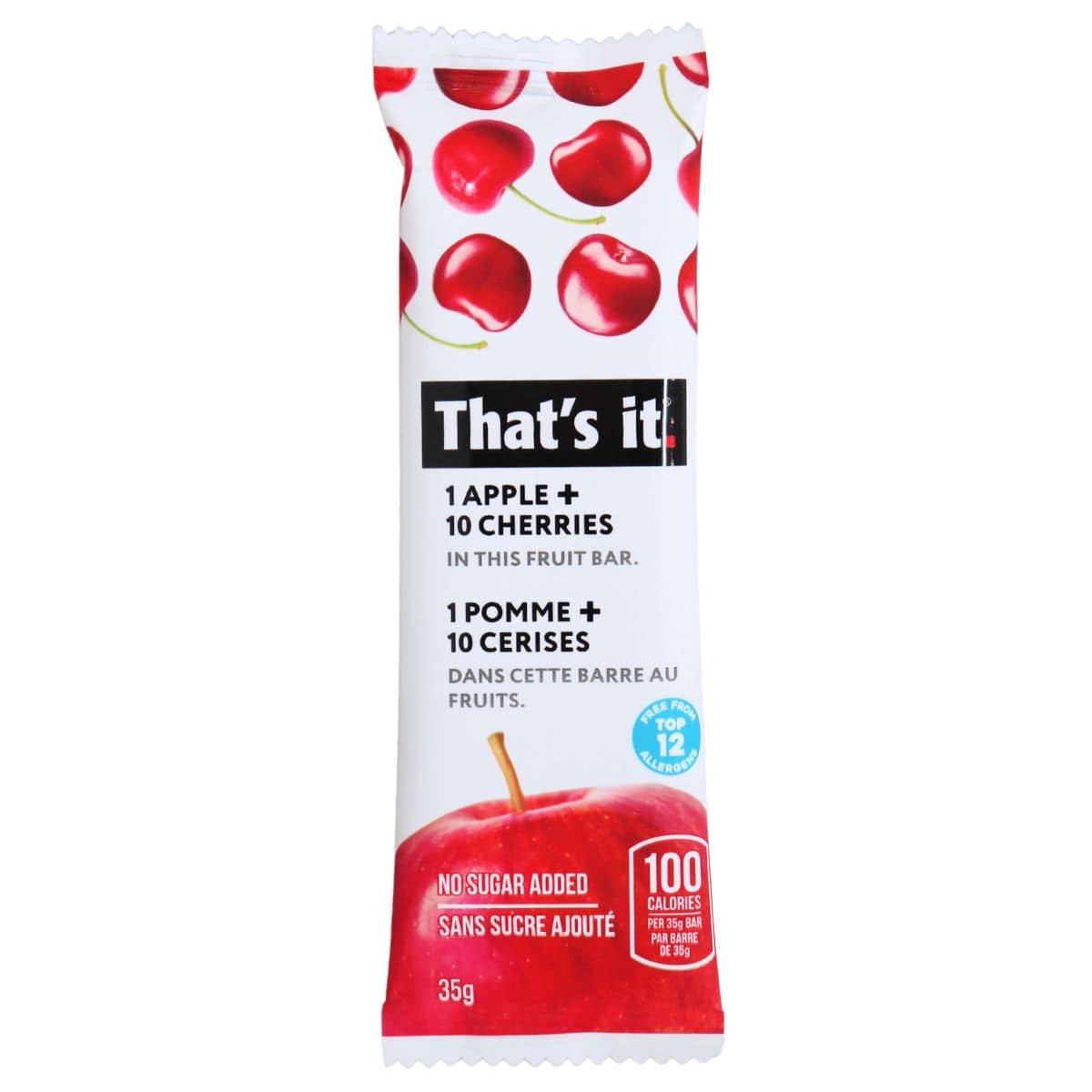 That’s It. No Sugar Added Fruit Bar Apple Cherries, 1 Bar