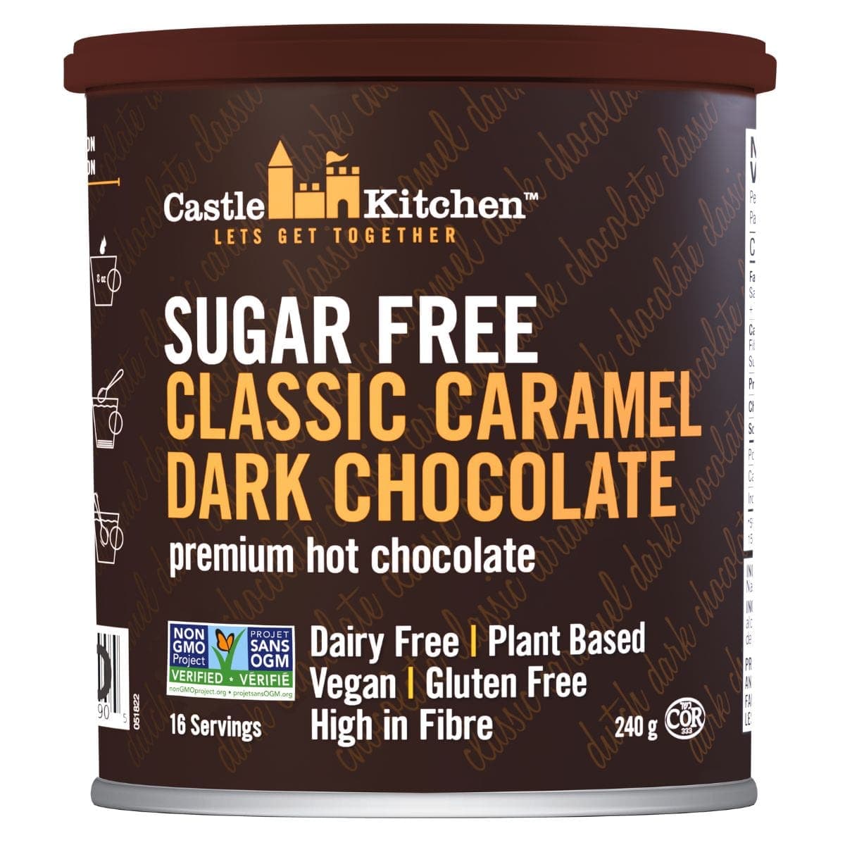 Castle Kitchen Sugar-Free Keto Dark Hot Chocolate Classic Caramel, 240g
