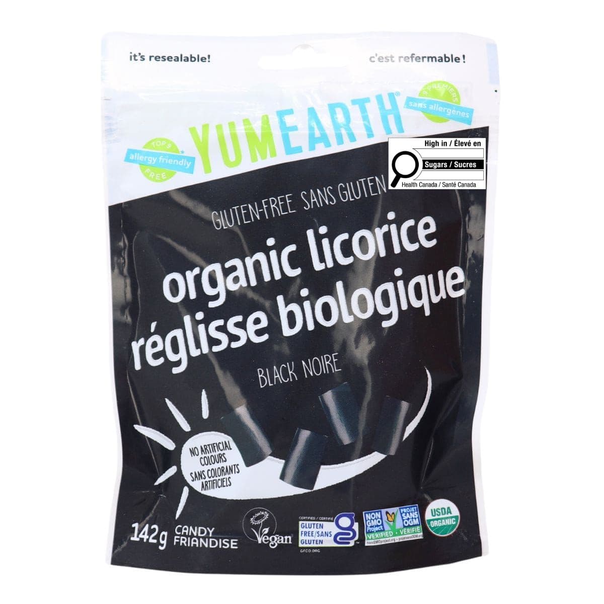 YumEarth Organic Black Licorice, 142g