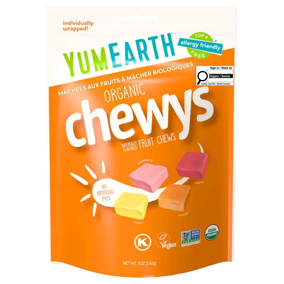 YumEarth Organic Chewys Fruit Chews, 142g